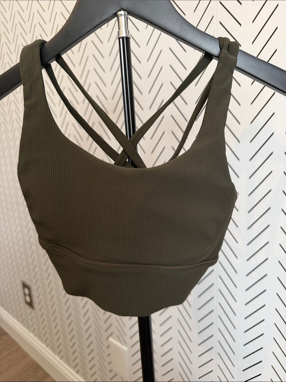 lululemon athletica Olive Ribbed Strappy Sports Bra
